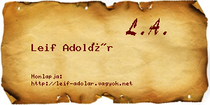 Leif Adolár névjegykártya
